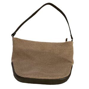 The SAK Elliott Lucca Woven Beige and Brown Leather BOHO Shoulder Bag 154F